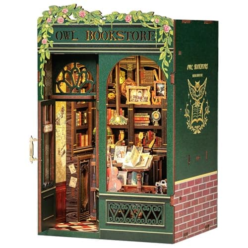 CUTEBEE Owl Bookstore Book Nook Kit