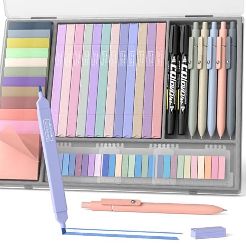 Nicpro Book Annotation Kit with Case, 62-Piece