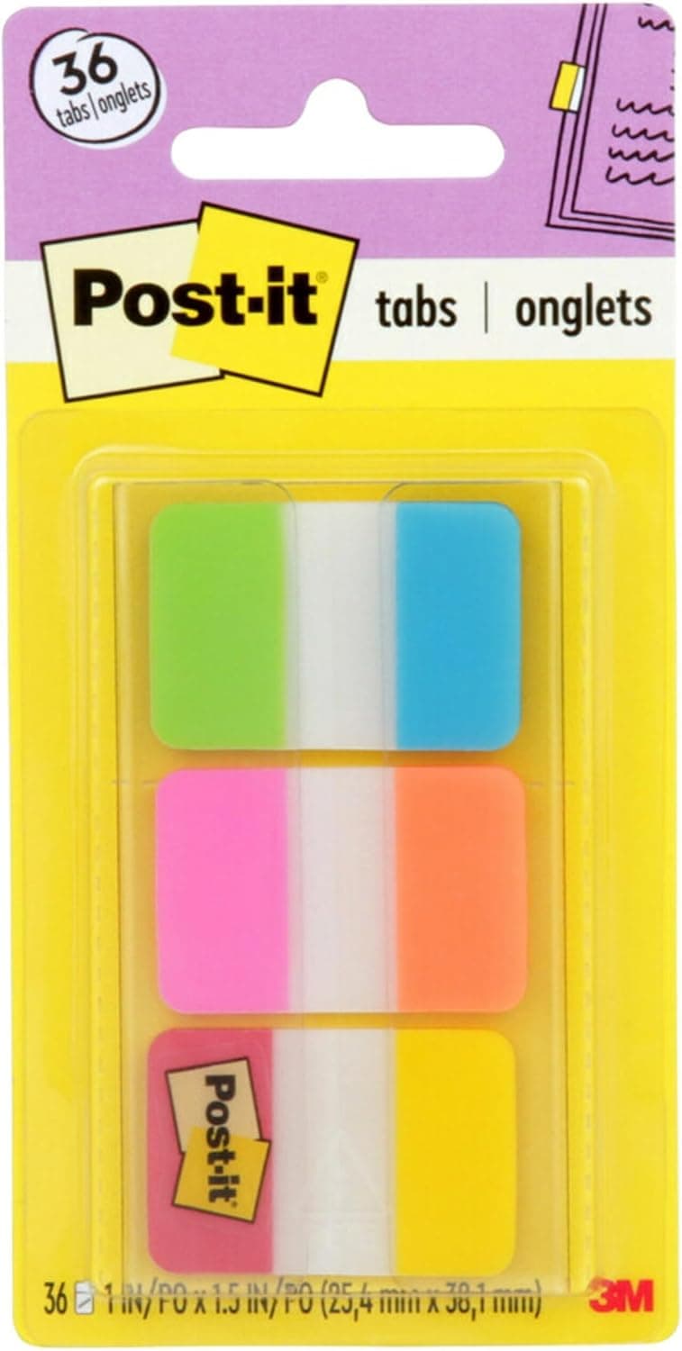 Post-it Tabs, 1 in, 36-Pack Dispenser