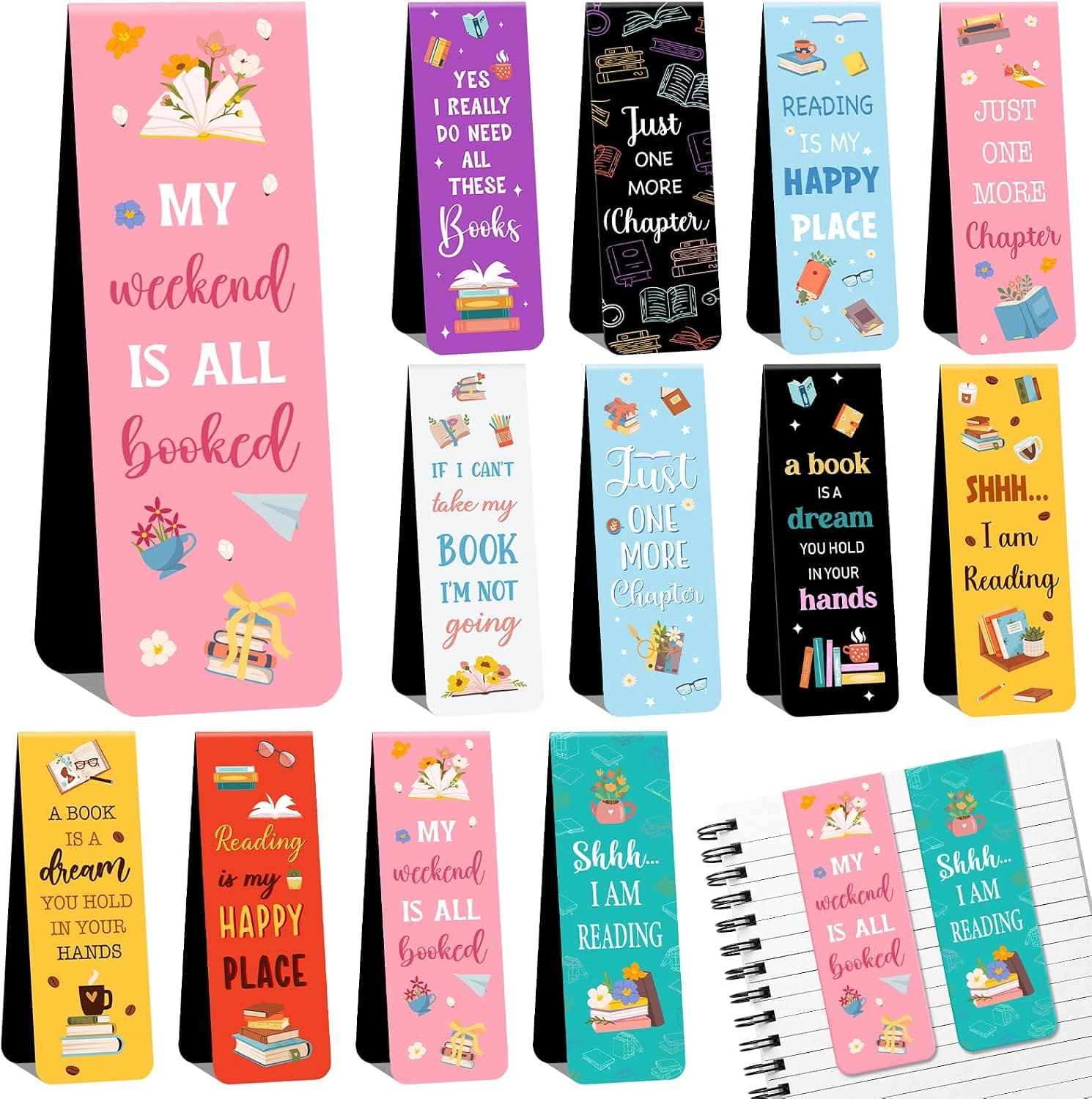 Feifeiya Magnetic Bookmarks, 12-Pack