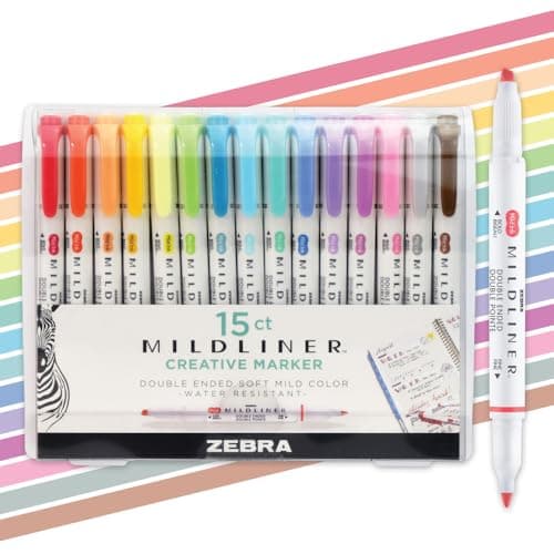 Zebra Mildliner Dual-Tip Highlighters, 15-Pack product photo