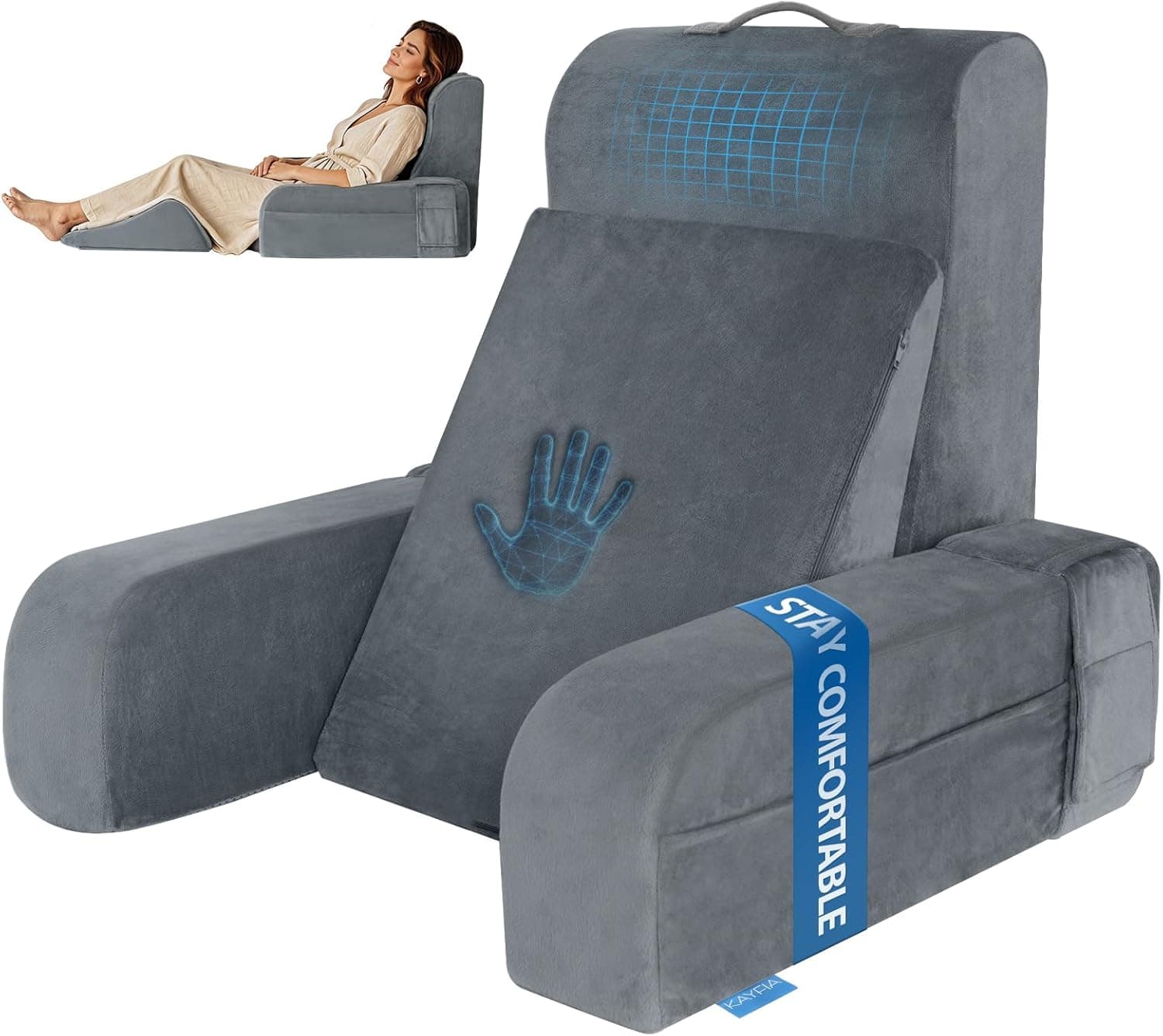 Kayfia Gel Memory Foam Reading Pillow, 19 in product photo