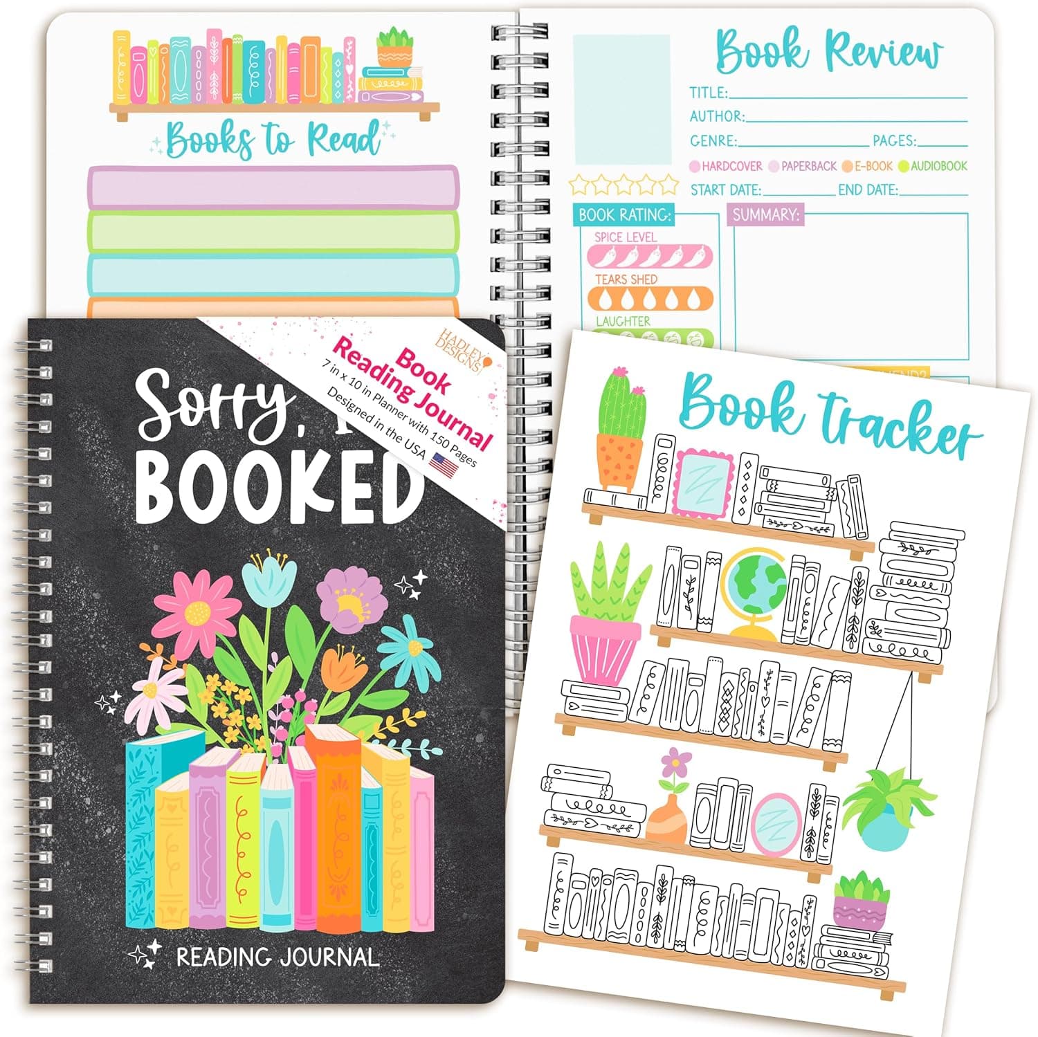 Hadley Designs Spiral Reading Journal product photo